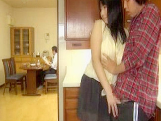 Japanese MILF gets horny with young son and husband in threesome XXX