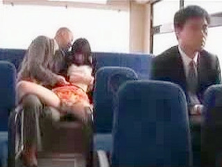 Nipponese Dirty Threesome Tight Squeeze – Naughty Match with Old Man & Busty Oriental Girl on Tokyo's Public Bus